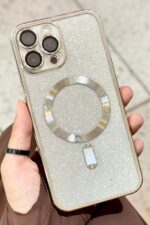 iPhone 15 Pro Max Kamera Korumalı Parlak Simli Magsafe Destekli Modern Shimmer Kılıf - Görsel 2