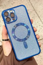 iPhone 15 Pro Max Kamera Korumalı Parlak Simli Magsafe Destekli Modern Shimmer Kılıf - Görsel 3