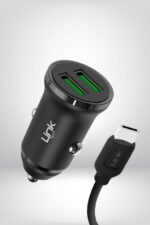 C483 Çevre Dostu 12W Tip-C Kablolu Araç Şarj Aleti