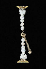 Watch Uyumlu 42/44/45/49Mm Tlp Beyaz Küçük Kurdele Boncuklu Şık Trend Saat Kordonu