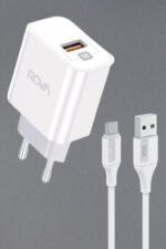 Rova SB105T OC + QC3.0 Şarj Başlığı 18W ve Type-C Şarj Kablosu