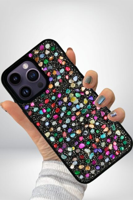 iPhone 14 Pro Max Taşlı Mercan Case