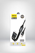 Dudao L3E 3'ü 1 arada 60W MicroUSB USB-C Lightning Kablosu 1,2 m - Siyah - Görsel 3