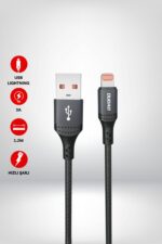 Dudao L3SL  3A Usb to Lightning  1.2 m Örgülü Kablo - Görsel 4