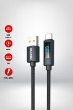 Dudao L7T Usb to Type-C 66W LED Ekranlı Kablo 1m - Siyah - Görsel 3