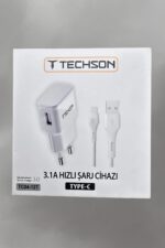Techson TC04-12T 3A Fast Hızlı Qualcomm Quick Charge 3.0 Type-C Kablolu Şarj Seti - Görsel 2