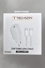 Techson TC14-25TT 25W PD Ultra Turbo Fast Hızlı Qualcomm Quick Charge 3.0 Type-C Kablolu Şarj Cihazı - Görsel 2