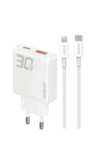 Dudao A30EU-CL USB-C/LIGHTNING Kablo Şarj Cihazı, 30W, 3A, 1 x USB-A - 1 x USB-C