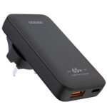GaN Dudao A65Q 65W USB-A / USB-C PD Ultra İnce Seyahat Duvar Şarj Cihazı AB / ABD - Siyah