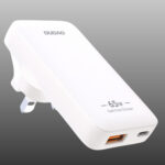 GaN Dudao A65Q 65W USB-A / USB-C PD Ultra İnce Seyahat Duvar Şarj Cihazı AB / ABD - Beyaz